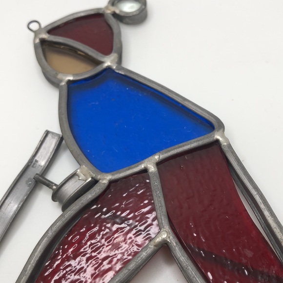 SKIER SUN CATCHER STAINED GLASS WINDOW HANGER. ALL INDIVIDUAL PIECES - Picture 2 of 7